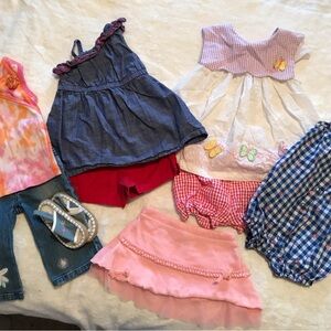 Baby clothes-9-12 months(8 pc lot) (3-2pc,1 skirt,1 one pc-Various -gently used